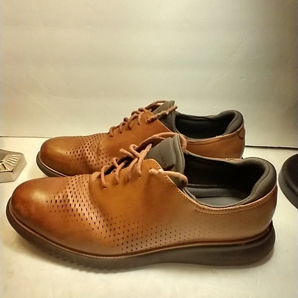 Cole Haan 2.Zerogrand Laser British Tan Wingtip Oxford Shoes Men’s sz 10.5M. - Picture 4 of 12